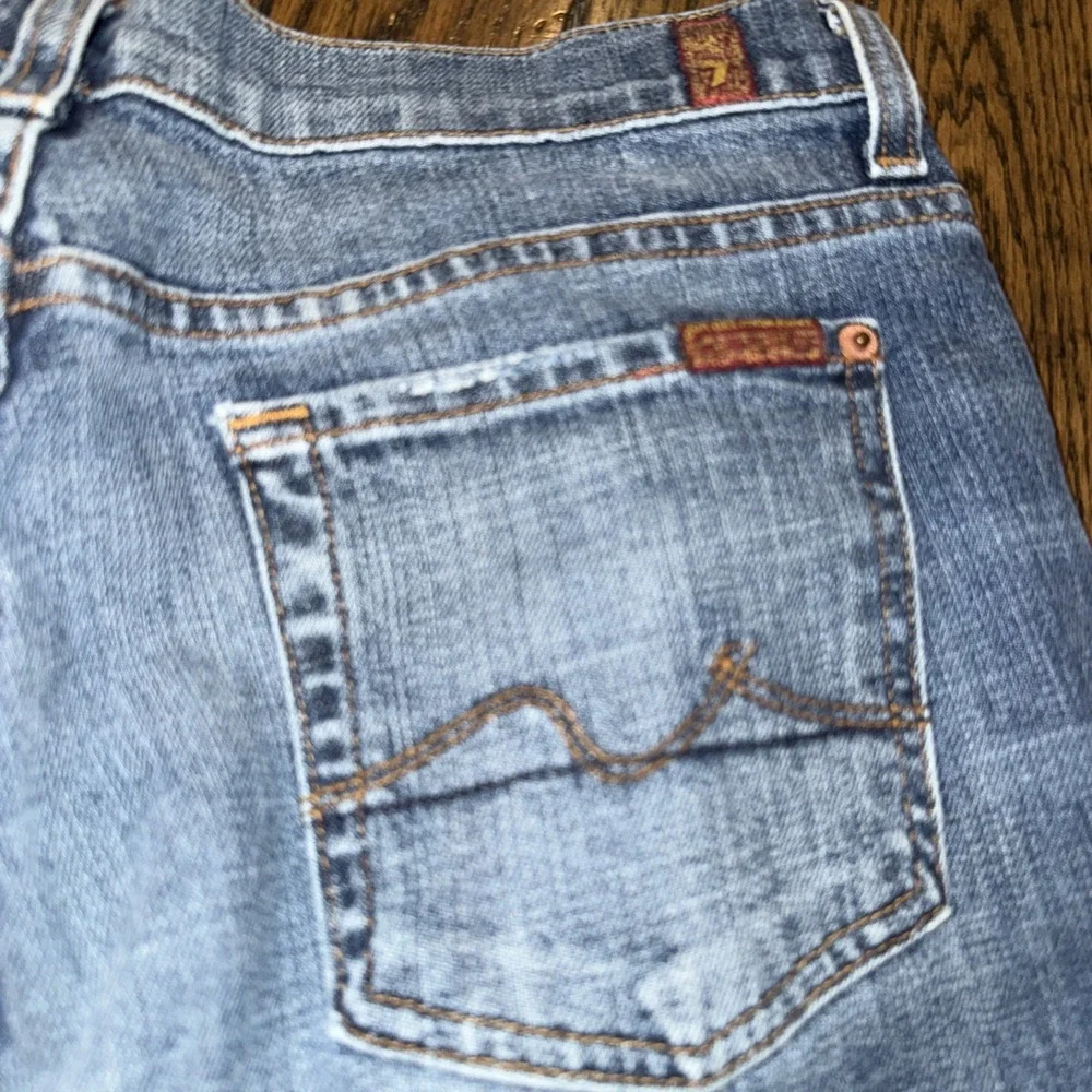 7 For All‎ Mankind Vintage Women's Boycut Stretch Low Rise Button Fly Jean Sz 30